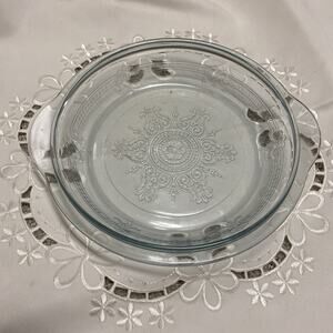 Vintage Fire King Philbe Pattern Pie Plate, Antique Design Pie Plate, Kitchen